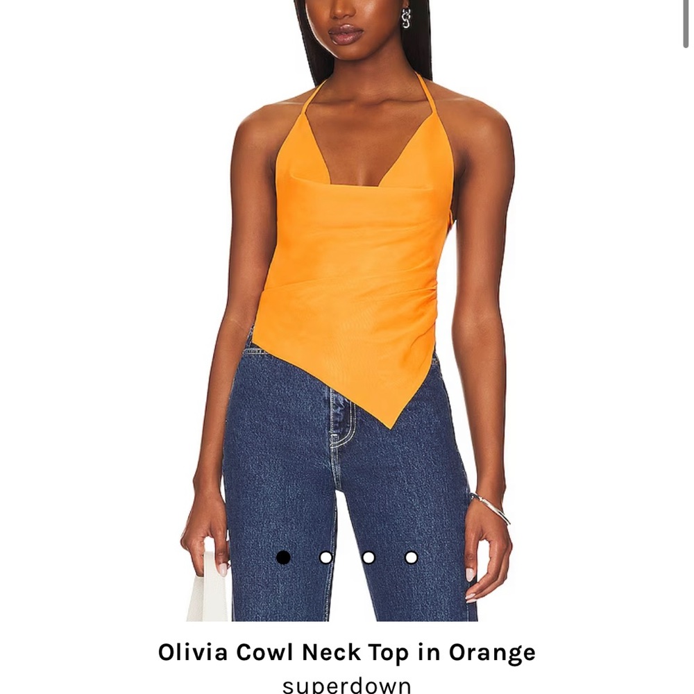 Superdown: NEW WITH TAGS. Orange open bag tie summer top